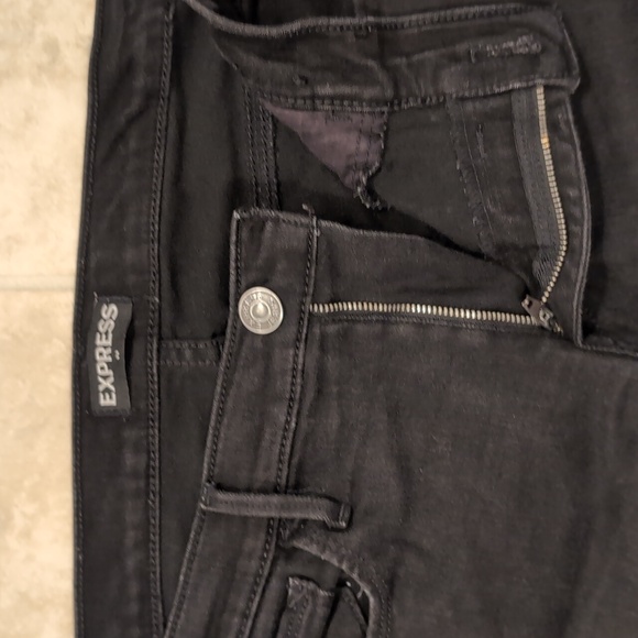 Express Black Jeans Leggings Midrise - Picture 2 of 9